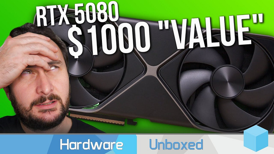 Эксперты из Hardware Unboxed протестировали новую видеокарту GeForce RTX 5080 в 1080p, 2K и 4K