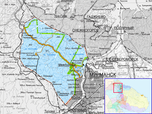 Междуречье мурманск карта